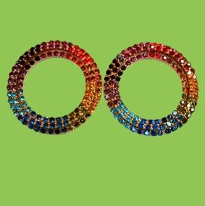 Rainbow Circle Post Earrings